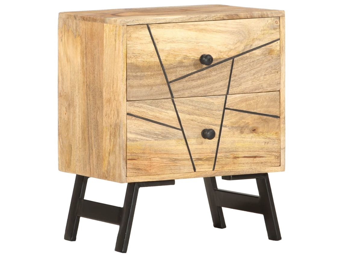 Vidaxl Mesa De Cabeceira 40x30x50 Cm Madeira De Mangueira Maciça