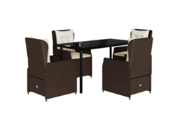 Garden Dining Set, Garden Dining Sets Vidaxl Marrom Rattan / Vime (140 X 70 X 74 Cm)