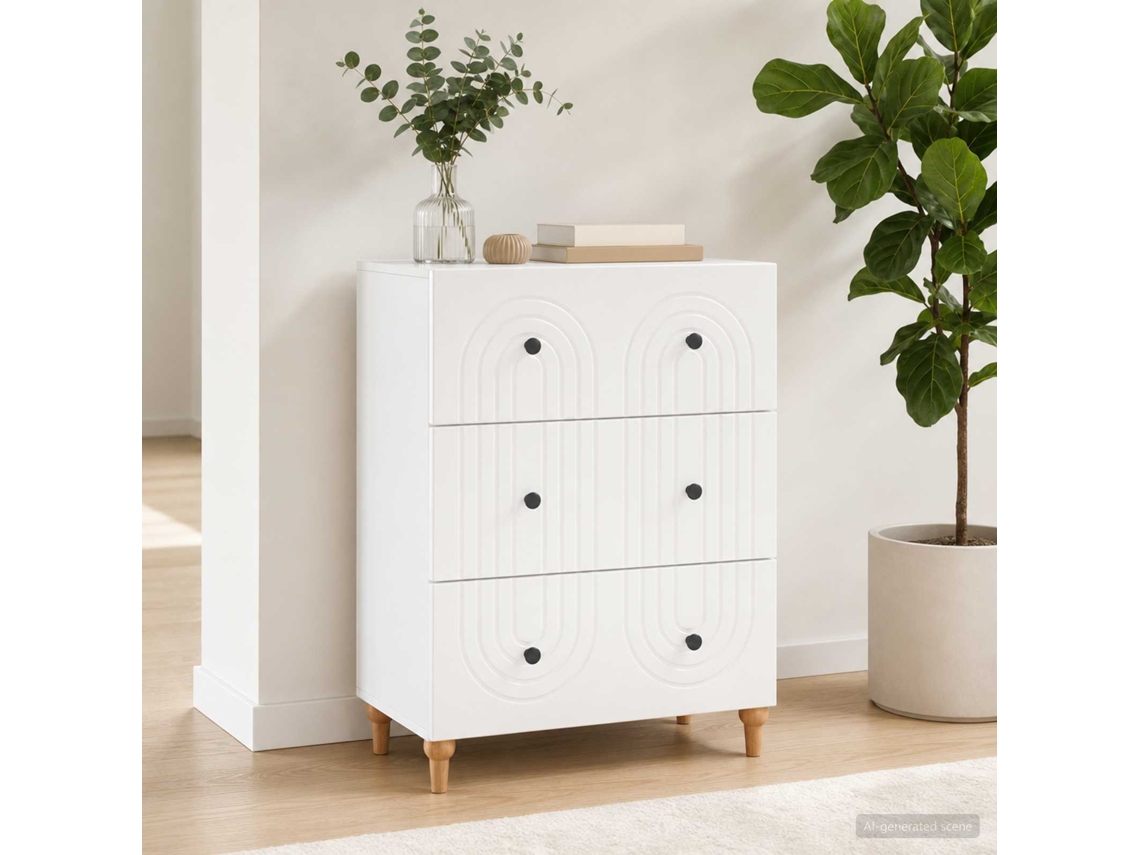Vidaxl Gabinete De Gavetas Branco 66 X 34,5 X 90 Cm