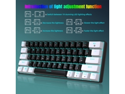 Lurelia Teclado Mecânico 61 Teclas, Usb-c, Com Fio, Retroiluminação, Layout Inglês Para Laptop