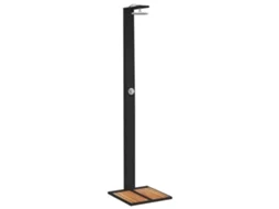 Chuveiro de Exterior VIDAXL Vime Pe/Madeira Acácia Preto 50 X 55 X 224 Cm