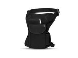 2026-bolsa De Cintura E Perna Linjou Canvas Desportiva Moto Outdoor Preta 9x12.6x2.4"
