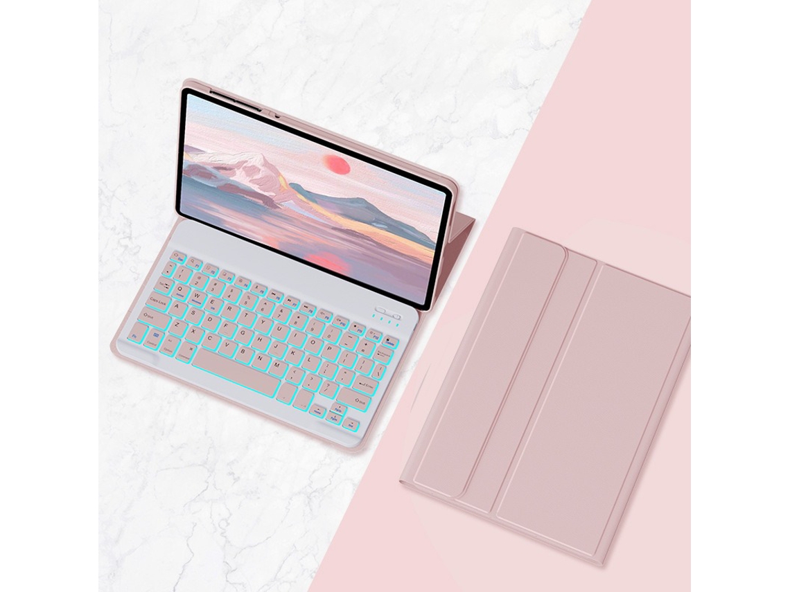 Capa Teclado Para Xiaomi Pad 6/6pro 11 Polegadas, Com Teclado Bluetooth Retroiluminado (rosa) Cuich (2023)