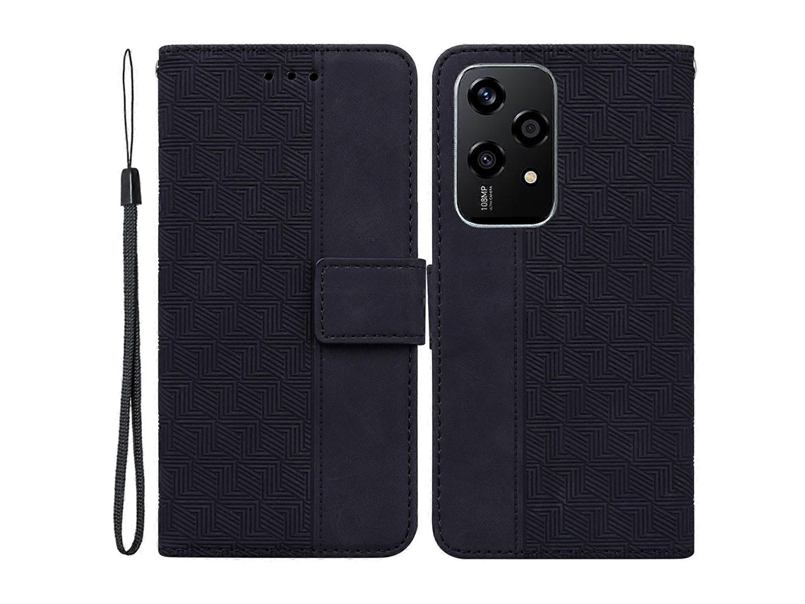 Capa De Couro Com Estampa Geométrica Para Honor 200 Lite