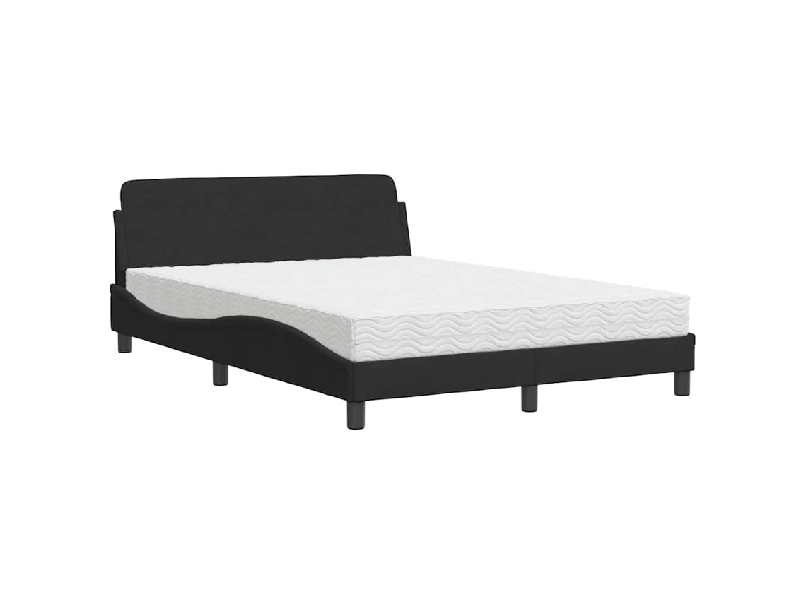 Cama com Colchão Dover 140x200 Cm Veludo Preto MAISON EXCLUSIVE