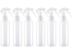 Frascos de spray portáteis de plástico PET, pacote com 6 unidades, 150 ml, multifuncionais.