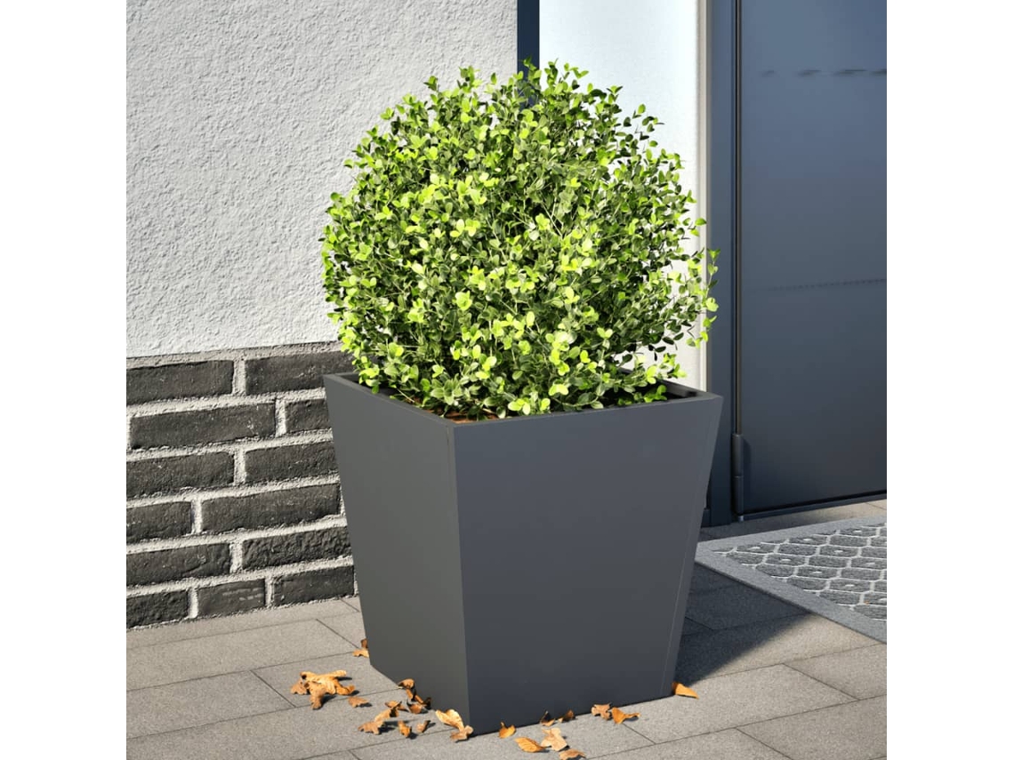Vidaxl Vaso/floreira De Jardim 40x40x40 Cm Aço Antracite