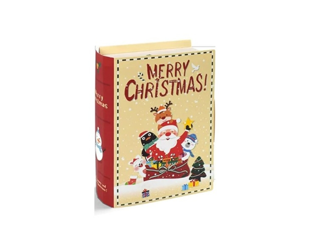 Decoração Para Festa De Natal, Caixa De Presente Em Formato De Livro Com 5 Peças Aquaforge