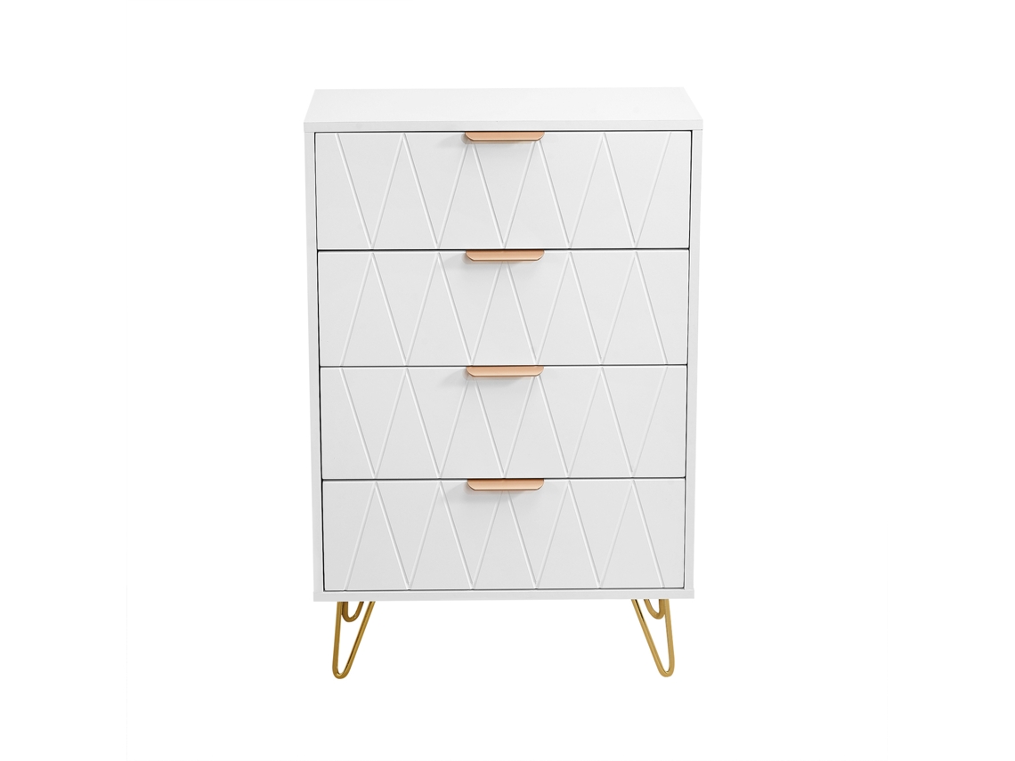 Cómoda Com 4 Gavetas, Aparador/rack Para Tv Em Madeira Com Gavetas E Puxadores, Ideal Para Quartos, Salas De Estar, Corredores E Cozinhas Mexus