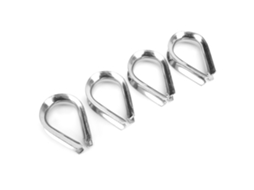 Conjunto De 4 Dedais Aço Inoxidável M12 12 Mm Para Cabos 1/2 Polegada Diâmetro