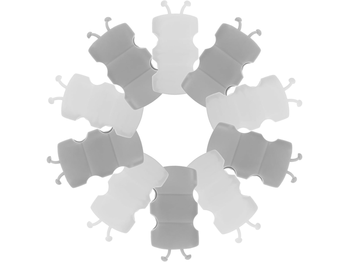 Conjunto Vosarea com 10 suportes de silicone para chuveiro manual com ventosa forte, instalação antiderrapante e fácil de usar.