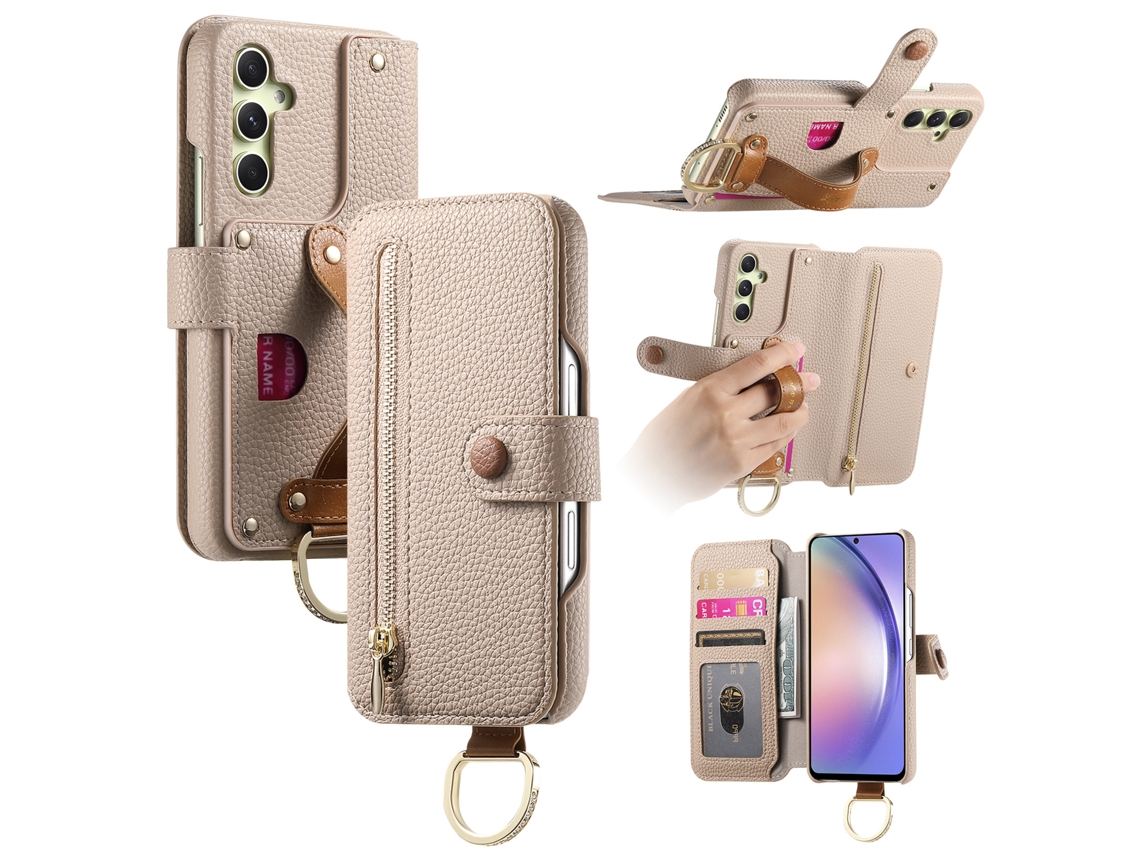 Capa Panoona Para Samsung Galaxy S26plus , Com Fivela De Anel Para Pulseiraem Couro Cáqui
