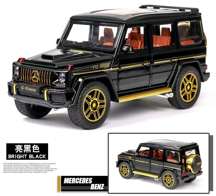 (preto) Miniatura Em Escala 1:24 Do Suv Mercedes-benz G63, Modelo De Veículo Off-road Em Metal Fundido.