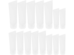 Embalagem Com 30 Bisnagas Flexíveis Vazias E Recarregáveis Em Pe Transparente Fosco, 20ml E 30ml