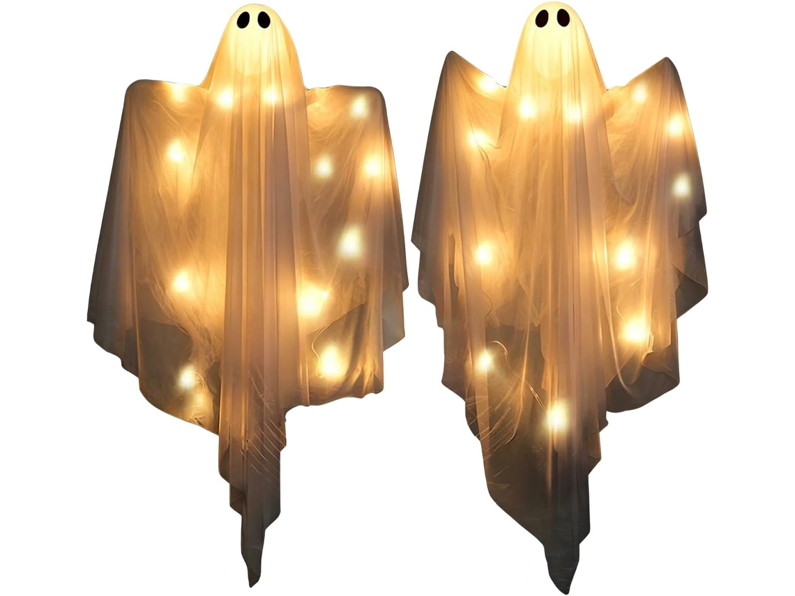 Decoração De Jardim Extragrande Com Led Branco, Em Tecido Resistente Às Intempéries, Para Halloween