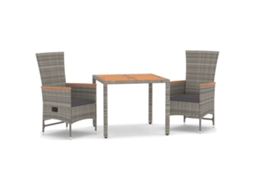 Garden Dining Set, Garden Dining Sets Vidaxl Cinzeto Rattan / Vime (mesa Com 90 Cm De Comprimento)