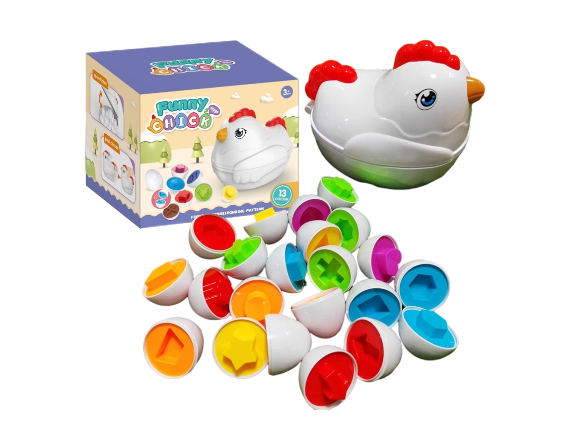 Brinquedos Ovos De Galinha Educativos Sensoriais Para Classificar Cores E Formas Crianças 3-6 Anos