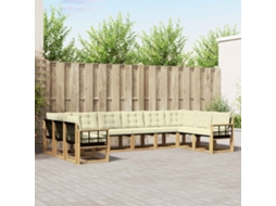 Vidaxl Conjunto De Sofás Para Exterior 10 Unid. Branco E Creme