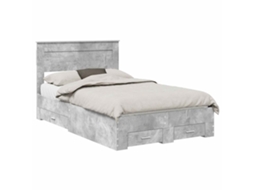 Estrutura da Cama Cinzento MAISON EXCLUSIVE em Madeira Processada 135x190 cm