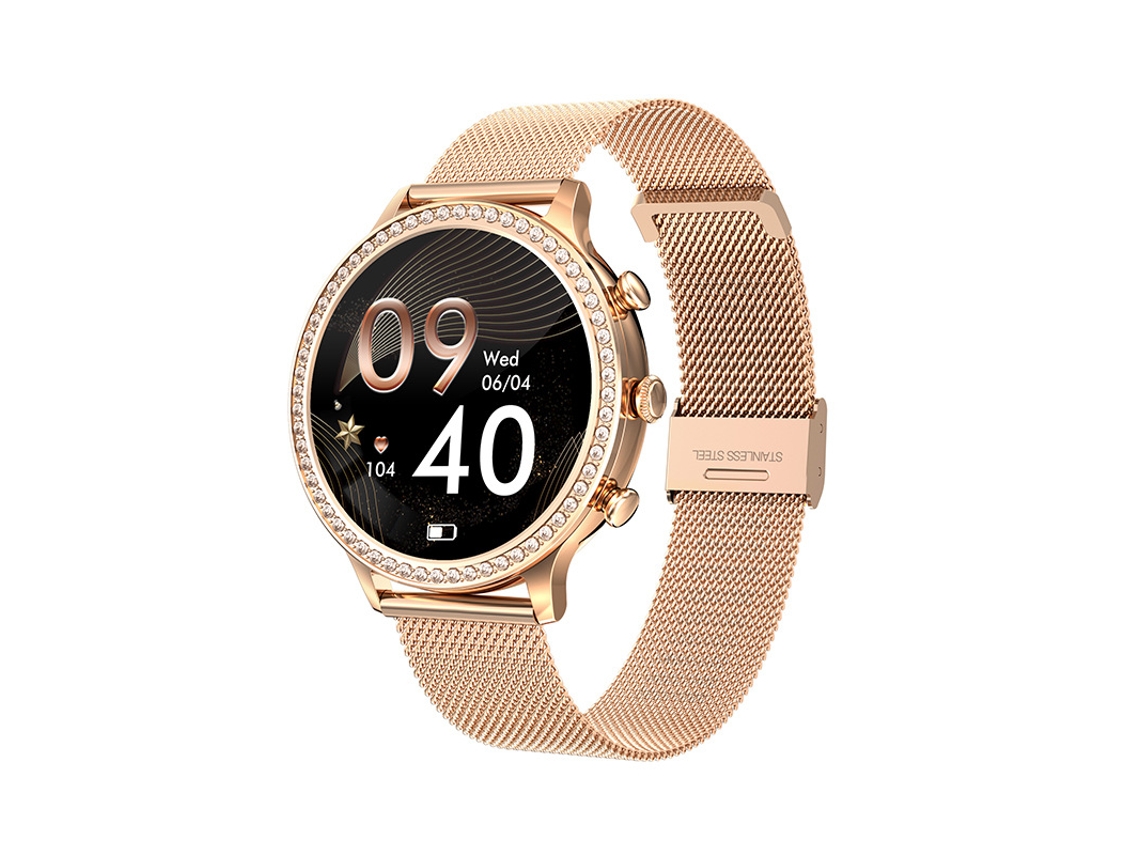 Relógio Inteligente Feminino Diamond Smartwatch Bluetooth 1.32 Polegadas Com Frequência Cardíaca, Rastreador Fitness Bestvite