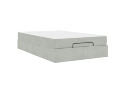 Conjunto 2 Cama Moderna Vidaxl Cinzento-claro Veludo (120 X 190 Cm)