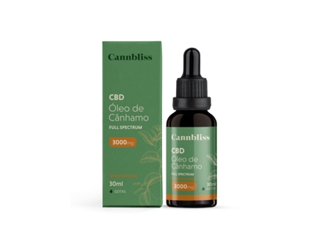 Óleo de Cânhamo 10% 3000 Mg CANNBLISS Full Spectrum com Mct 30 Ml Sabor Laranja