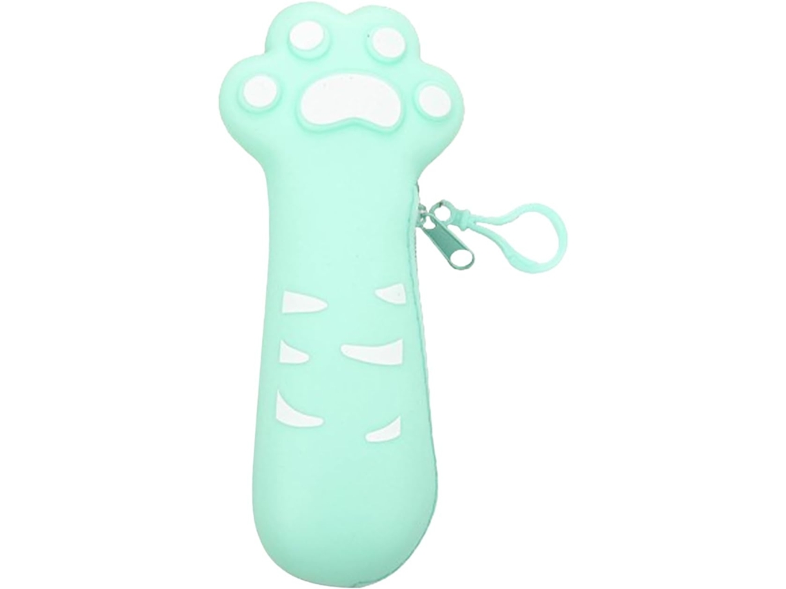 Cartoon Peil Case, Cat Paw Silicone Pouch, Zipper pequeno