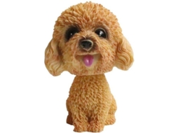 Figura De Perro Con Cabeza Moviéndose Decoración De Coche Creativa Amarilla De Resina Accesorio