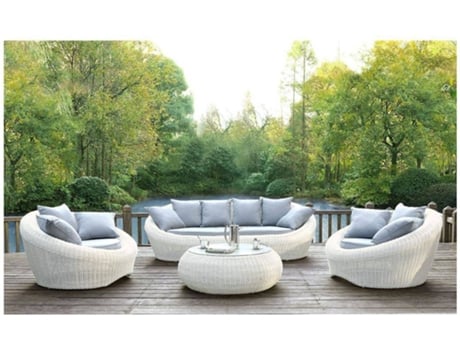 Conjunto de Sala de Jardim Whiteheaven MYLIA (Marfim - Resina - 201x101x66.5 cm)