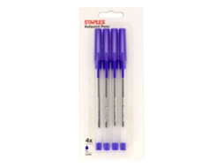 Esferográfica STAPLES Ponta Média de 0 7 Mm Tinta Azul 4 Unidades