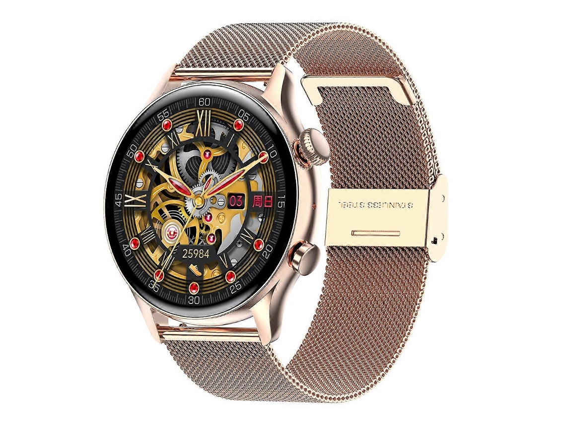 Smartwatch HK8pro com tela AMOLED de 1,36 polegadas e pulseira de aço, compatível com NFC e monitoramento de oxigênio no sangue. Ly Ebike