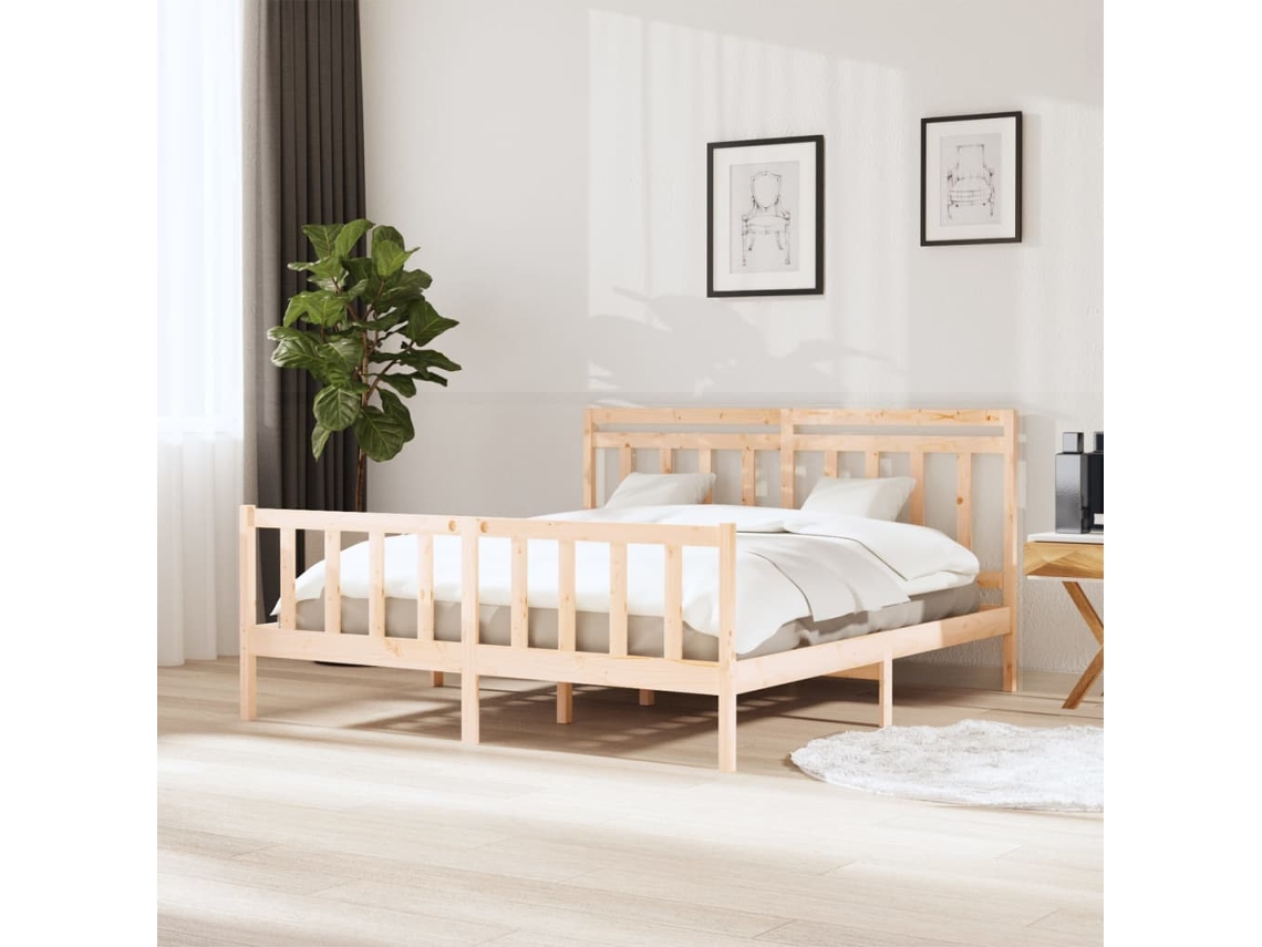 Vidaxl Estrutura De Cama 160x200 Cm Madeira Maciça