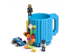 Nova Line caneca de Café com Blocos de Construção, Diy Criativo Presente Divertido para Crianças Homens Mulheres Natal Aniversário (azul)
