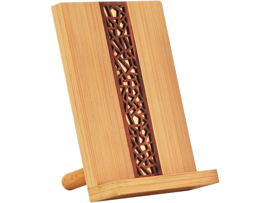 Suporte de Mesa Retrô em Madeira para Celular, Leve, Compatível com Laptops e Tablets. SFUSHOS