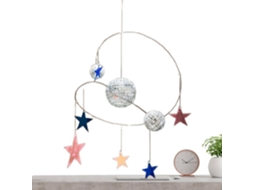 Brinquedo Giratório para Exterior com Bolas de Discoteca e Estrelas, Decoração Artística com Refletor de Arco íris para CHABERLU