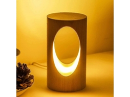 Rebe-lâmpada De Mesa De Madeira Com Luz Noturna Led, Lâmpada De Cama Criativa Regulável Usb Para Quarto E Escritório