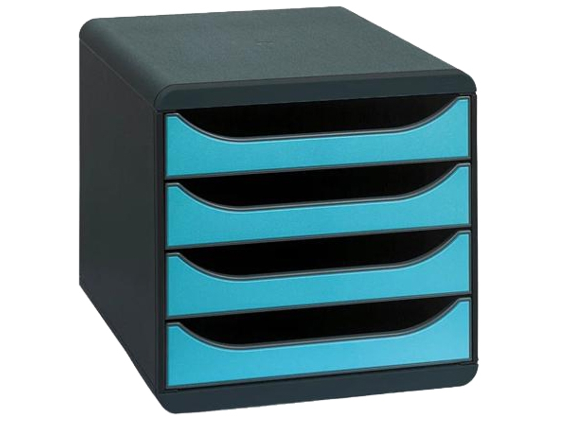 Caixa de Gaveta EXACOMPTA Big-Box 4 Gavetas Turquesa