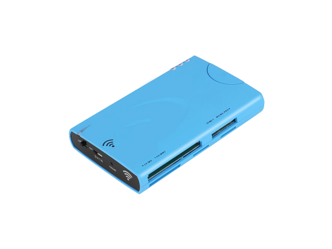 Leitor De Cartões De Wifi De Armazenamento Em Rede Sem Fio Roteador 3g Com Bateria Portátil Azul
