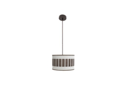Pingente Ivanna 1Xe27 Marrom/Branco-Ferrugem Regx30X30 Cm FABRILAMP