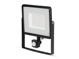 Projetor Led Chip Samsung C/sensor 50w 6400k Corpo Preto V Tac