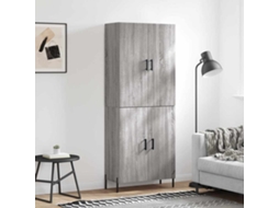 Vidaxl Armário Alto 69,5x34x180 Cm Derivados De Madeira Sonoma Cinza