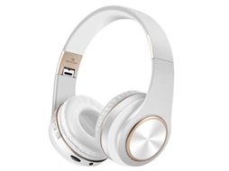 Fones De Ouvido Bluetooth Supra Auriculares, Estéreo Sem Fio E Dobrável, Brancos. Brilvibera