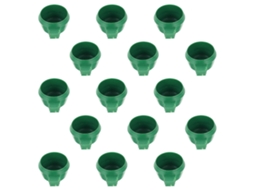 Comedouro de Plástico para Pássaros, Conjunto com 15 Unidades, Verde AQUAFORGE