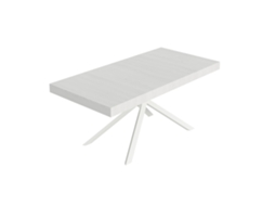 Mesa Extensível Niket 200/460x90 Cm Freixo Branco Com Pés Brancos Itamoby