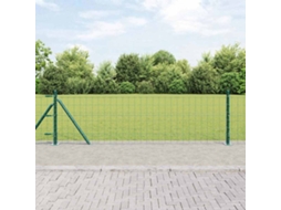 Vidaxl Cerca Europeia Com Base De Concreto 50 X 0,4 M Verde Malha