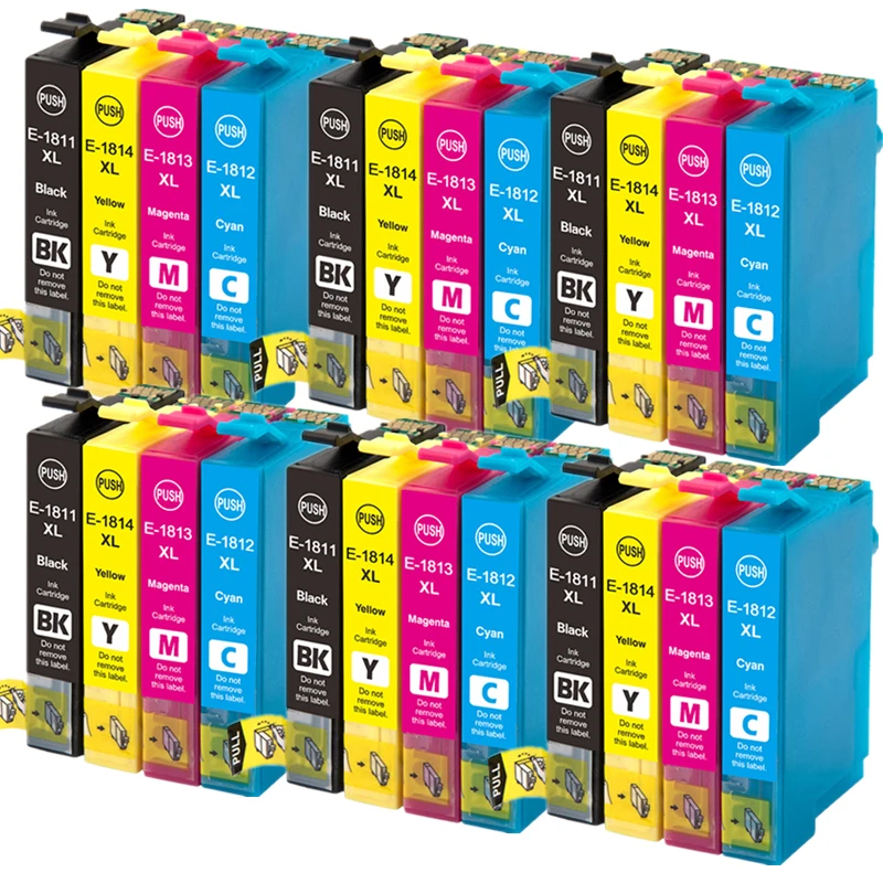 Conjunto De 6 Peças Nº 18xl T1811 T1814 Para Impressoras Epson Xp415 Xp302 Xp102 Xp202 Xp205 Xp305 Xp402 Xp312 Xp225 Xp212 Xp412