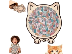 2026 quebra cabeça de Madeira em Forma de Gato com 135 Peças, Design Decorativo para Amantes de Gatos e Presente