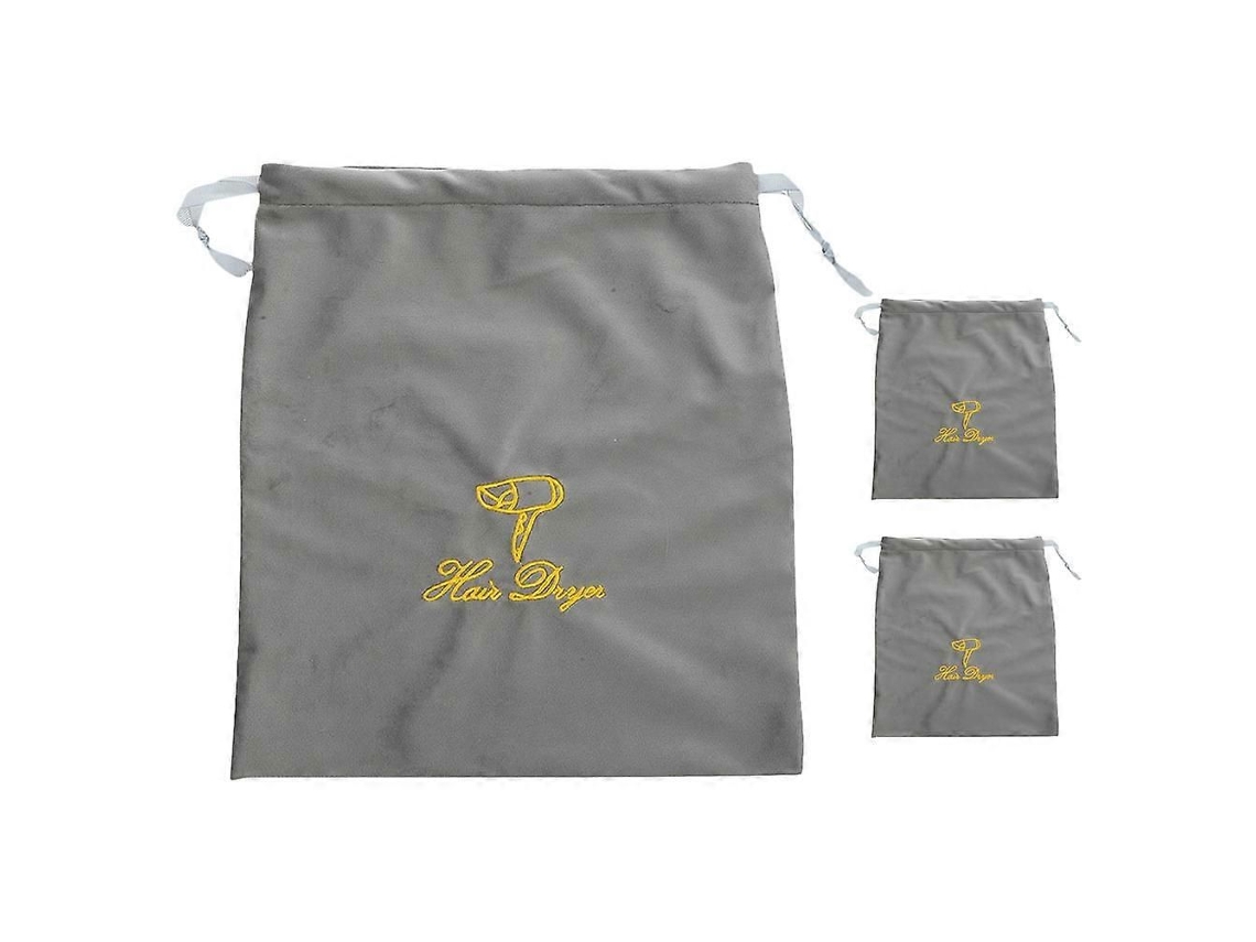 Conjunto de 3 Bolsas Viagem para Secador Cabelo com Cordão Armazenamento Acessórios GOKOCO (30x35cm)