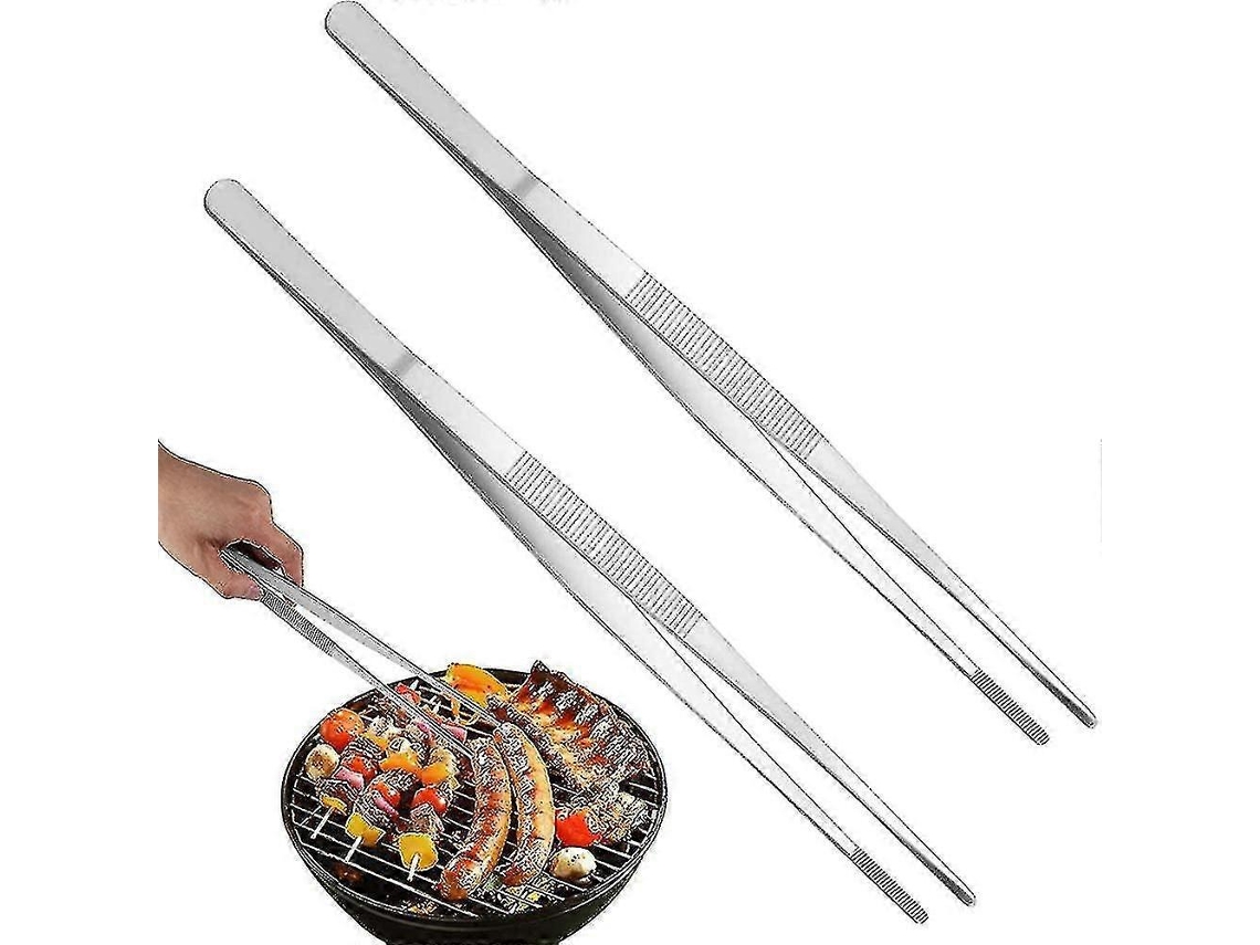 Lurelia Pinça Culinária Kit 2 Peças Aço Inox 30 Cm Churrasco Pão