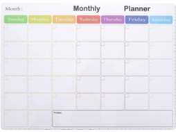 Quadro Branco Magnético Para Geladeira Com Calendário Mensal